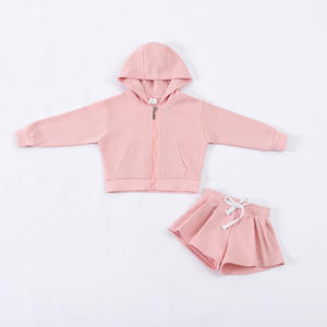 Set <span class=keywords><strong>Felpa</strong></span> con Zip e Gonna/Pantaloncini per Ragazze, Manica Lunga con Tasca a Canguro, Outfit Casual Autunnale, Etichetta Privata - Product Image 3