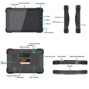 Новейший 10-дюймовый прочный планшетный ПК, интегрированный в Android GPS, сканирование штрих-кода 1D/2D, FRID отпечаток пальца и 1000 нит