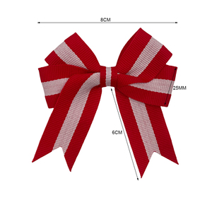 PC Ribbons màu đỏ và trắng Grosgrain sọc <span class=keywords><strong>Ribbon</strong></span> tự dính cung cho gói quà trang trí Yêu Nước <span class=keywords><strong>Ribbon</strong></span> ngày quốc gia - Product Image 5