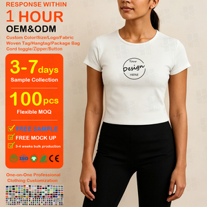 Camiseta Deportiva Transpirable de Verano de Alta Calidad, 97% Algodón, 3% Elastano, Estilo Básico Personalizado para Mujer, Corte Ajustado - Product Image 1