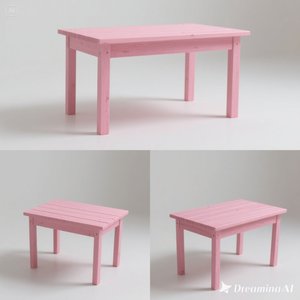 Bàn gỗ dài màu hồng - Product Image 4