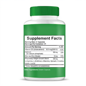 Cápsulas de Suplemento para el Crecimiento con Calcio para Adolescentes, Nutrición Natural para Aumentar la Estatura, Suplementos de <span class=keywords><strong>Vitamina</strong></span> <span class=keywords><strong>D</strong></span> para Niños - Product Image 4