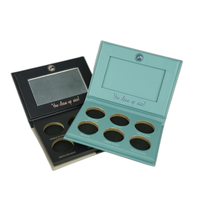 Emballage en papier recyclable palette de fards à paupières en carton boîte vide Palette de maquillage de marque privée avec miroir