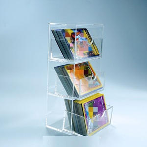 Wholesale Transparent 3-Tier Acrylic <b>Display</b> <b>Case</b> Double Grid Card Storage Box 100pcs Capacity for Home Store - Product Image 6