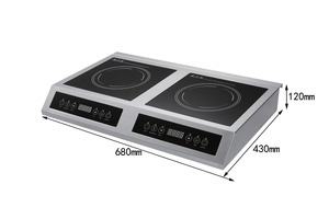Appareils de cuisine en acier inoxydable, plaque de cuisson à induction à deux brûleurs, double zone, AM-CD205, puissance élevée, offre une chaleur intense pour - Product Image 3