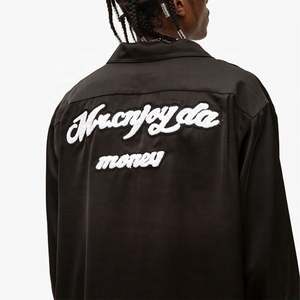 Chemise décontractée en satin à manches longues personnalisée pour hommes pour Streetwear Broderie respirante et durable à manches longues pour le printemps - Product Image 3