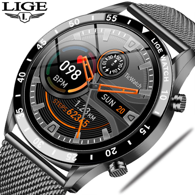 Lige BW0189 Full Touch Screen 2025 New Smart Watch Men Call IP67 Waterproof Sports Fitness Tracker Smartwatch for Android IOS