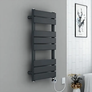 Sèche-serviettes électrique en acier doux anthracite, radiateur porte-serviettes - Product Image 4
