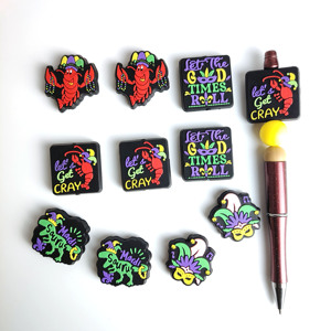 Nueva llegada BPA libre focal cuenta silicona encantos bebé dentición Focal cuenta para pluma hacer pulsera llavero - Product Image 1