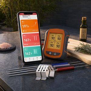 Thermomètre de cuisson Bluetooth 4 sondes, moniteur de température de viande sans fil avec application pour grillades, barbecue et cuisine - Product Image 3