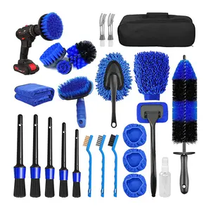 26Pcs Professional Auto Care kit Car Windshield Cleaning Tool Detailing Brush Set for Interior Exterior Washing