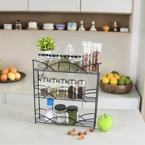 Kệ để đồ nhà bếp, giá để gia vị, giá để đồ đa năng, có thể điều chỉnh, mở rộng được, chất liệu kim loại, 3 tầng, treo tường - Product Image 4
