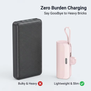 Batterie externe rapide 5000 mAh, mini capsule, chargeur portable avec câble intégré, type C, batterie externe d'urgence, charge rapide 10 W, ABS - Product Image 4