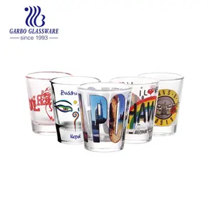 High Quality Customized Logo Design Shot Glass Cup Vodka Tequila Whisky Glasses For Home Restaurant Bar