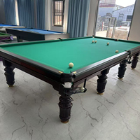 Mesa de billar rusa profesional de 12 pies, modelo con superficie de pizarra de 45 mm, amortiguación de cachemira y diseño de bolsillos estrechos para