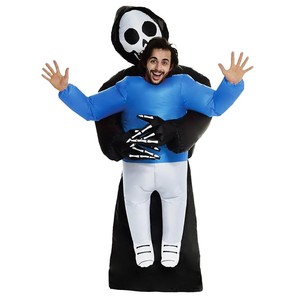 Costumes de mascotte extraterrestre gonflables, drôles, pour déguisement fantaisie, costume de fantôme effrayant qui embrasse les gens, farce ET, costume gonflable d'Halloween - Product Image 4