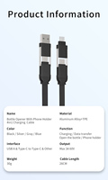 Hadiah Bisnis 4 in 1 60W Pengisi Daya USB Tipe C ke USB C Aksesoris Ponsel Pembuka Botol Kabel USB Kabel Data Cepat