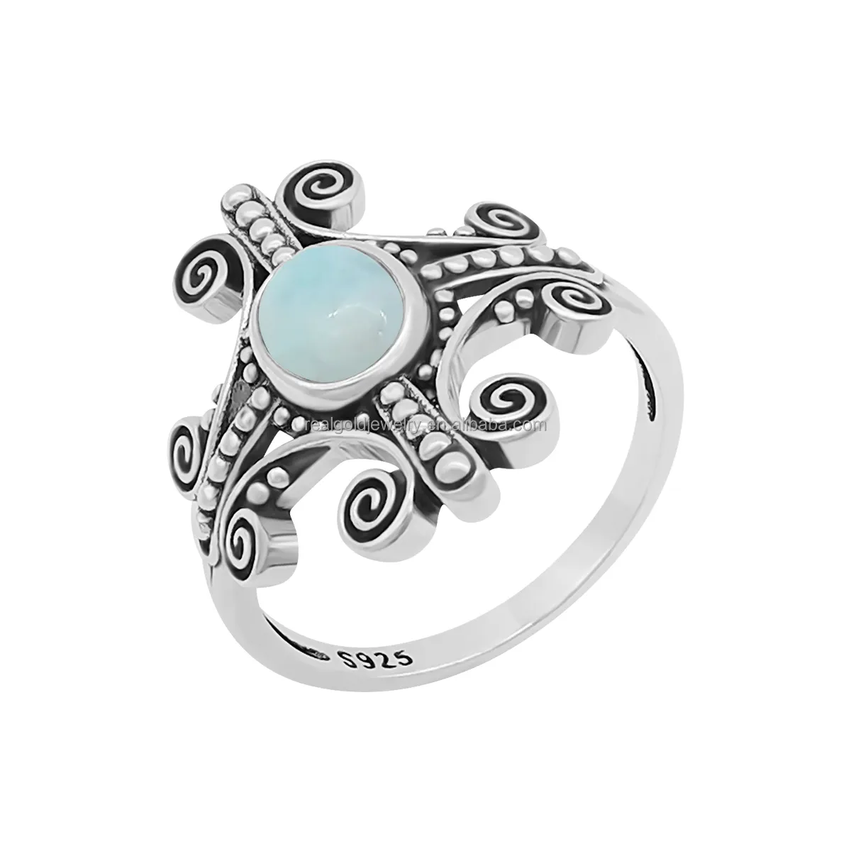 Einzigartiger Schmuck ring aus reinem Silber für Frauen Klassischer süßer alter Stil mit schönem Opal muster für Party geschenke