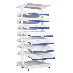 Steel Medicine <b>Rack</b> OWS-10002 1.2mm Thickness Double Sided Storage <b>Shelf</b> For Pharmacy Use - Product Image 3