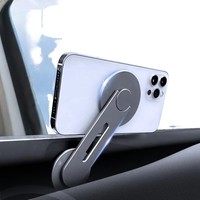 360 °   Support de téléphone métallique rotatif à double axe réglable, magnétique N52, pour écran de navigation d'ordinateur portable ou d'automobile Tesla à énergie nouvelle