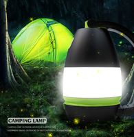 Lampe de camping LED 350 lumens avec indicateur de batterie, compatible 1*18650 Li-ion, IPX4, lampe de poche et lampe de bureau