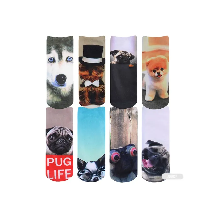 KT2- J0082 dog and cat printed socks with animal print