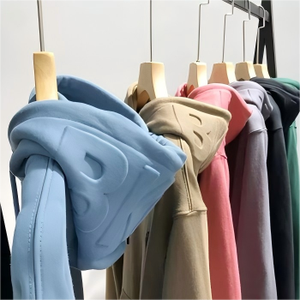 Sweat-shirt personnalisé gaufré de haute qualité, sweats à capuche surdimensionnés blancs vierges pour hommes, sweats à capuche gaufrés pour hommes, sweats à capuche unis à impression en relief - Product Image 1