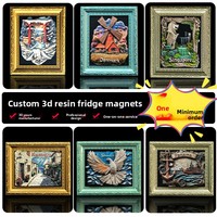 Aimants de réfrigérateur en résine, autocollants magnétiques 3D européens, autocollants pour bagages, souvenirs, décoration intérieure, ventes transfrontalières pour la Chine