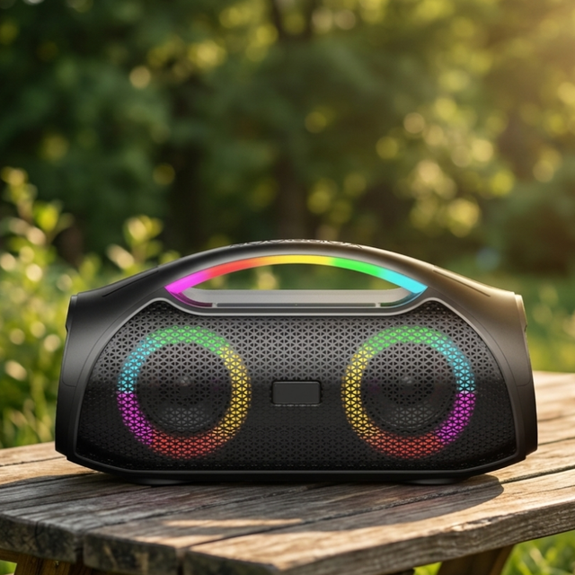 Portable 30W IPX5 Waterproof Outdoor Party Speaker with Wireless 5.3 RGB LED Lights Rechargeable Battery Aux Model LS-X2