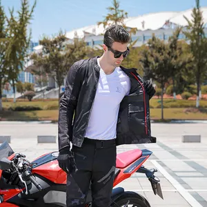 DIYAMO jaket berkendara Motor pria, jaket modis bersertifikasi CE warna hitam, pakaian luar ruangan tahan air untuk berkendara