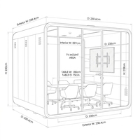 Cabine insonorisée pour espace de travail collaboratif, cabine de conférence mobile, cloison acoustique, salle pour 6 personnes, grand bureau modulaire BIFMA