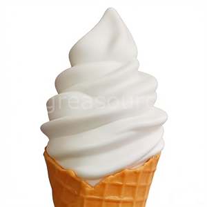 Modelo de Helado Suave de Espuma de PVC Ecológico, Cono de Helado Artificial de Vainilla con Patrón de Corazón, Accesorio de Comida Falsa Realista - Product Image 2