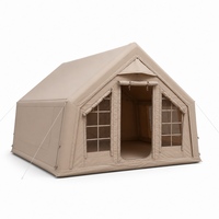 Tente Gonflable Oxford 600D 480x360cm 17,2 m² Tente de Glamping Gonflable Imperméable avec Cloison et Ventilation AC pour Eco Lodge