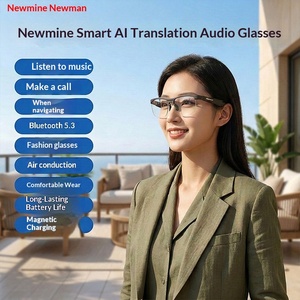 Casque audio intelligent Newman pour lunettes avec conduction aérienne, notes vocales, appels, traduction IA, communication transfrontalière - Product Image 2