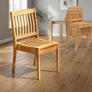 Chaises de jardin empilables élégantes, durables, modernes, en teck léger, pour une utilisation en extérieur sur la plage - Product Image 3