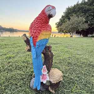 Simulation Artistic Parrot Sculpture Ornament Epoxy Resin Folk Art Outdoor Garden Decoration <b>Supplies</b> Office Animal <b>Bird</b> - Product Image 2
