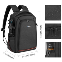 Sac à dos pour appareil photo reflex numérique PULUZ de haute qualité, grande capacité, étanche, pour voyage, avec compartiment pour ordinateur portable, sac pour appareil photo d'extérieur