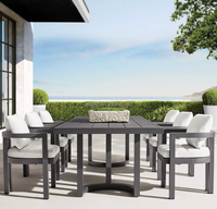 Table à manger et canapés de luxe, mobilier de patio d'extérieur, fait à la main, en aluminium,