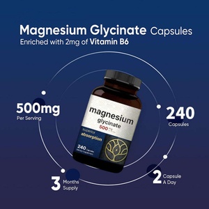 AURA - Cápsulas de Magnesio Complejo de 500 mg, 240 Cápsulas, Vitamina Magnesio Glicinato, Mejora la Memoria y el Sueño en Adultos, Más Vendidas - Product Image 4
