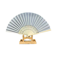 Éventail pliable en tissu uni de 7 pouces, couleur unie, polyester, fait main, gravé blanc, 2026