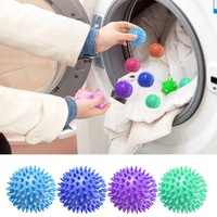 Pembersih pakaian RTS plastik lembut bola cuci dapat digunakan kembali 6.5CM pelembut cucian silikon anti-masuknya