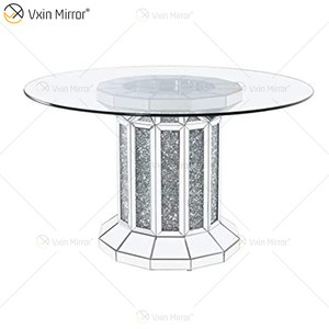 2020 nuovo Disegno WXF-160 Schiacciato Diamante Rotondo Argento <span class=keywords><strong>Tavolo</strong></span> <span class=keywords><strong>Da</strong></span> <span class=keywords><strong>Pranzo</strong></span> <span class=keywords><strong>con</strong></span> <span class=keywords><strong>tavolo</strong></span> <span class=keywords><strong>in</strong></span> <span class=keywords><strong>vetro</strong></span> Temperato top - Product Image 3