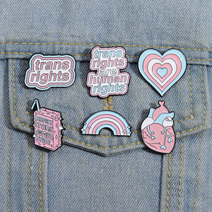 Groothandel Trans Rechten Zijn Mensenrechten Broche Lgbt Pride Regenboog Transgender Custom Revers Emaille Pin - Product Image 5