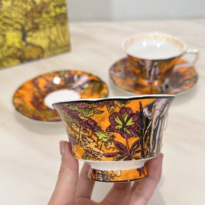 New European <b>Bone</b> <b>China</b> Cup and Saucers Afternoon <b>Tea</b> - Product Image 2