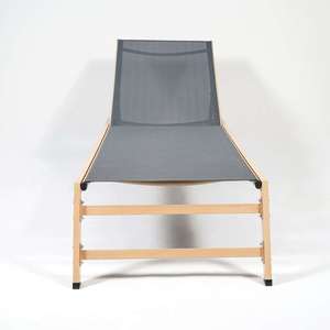Extérieur Grain de <span class=keywords><strong>Bois</strong></span> Fer Tube Portable Camp Pliable Soleil <span class=keywords><strong>Lit</strong></span> Moderne Jardin Meubles Coastal Beach Chaise Lounge - Product Image 3