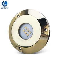 Lámpara de Agua Salada Súper Brillante de 60W, IP68, Luces Sumergibles para Barcos, Material de Bronce, DC12V/24V, Luz LED RGBW Blanca Cálida para Barcos