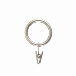 LINEA FERRO DECO - Juego de 8 Anillos Metálicos para Cortinas con Clips Cromados Satinados - Product Image 1