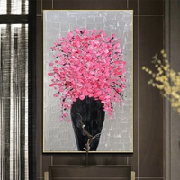 Couteau épais peint à la main, Art abstrait, Texture à l'huile, peinture de fleurs, décor mural, grand Art sur toile, Art moderne