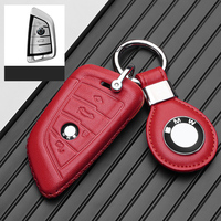 Étui de protection pour clé de voiture en cuir véritable, coque, housse, porte-clés, accessoires pour BMW X1 X3 X5 3 5 7 Series, porte-clés, sac