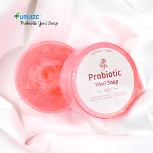 Vente en gros de pains de <span class=keywords><strong>savon</strong></span> probiotique yoni fait main naturel biologique de marque privée pour parties intimes, nettoyer et éliminer les odeurs - Product Image 1